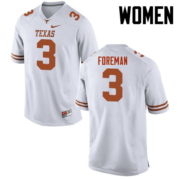 Women #3 Armanti Foreman Texas Longhorns College Football Jerseys-White